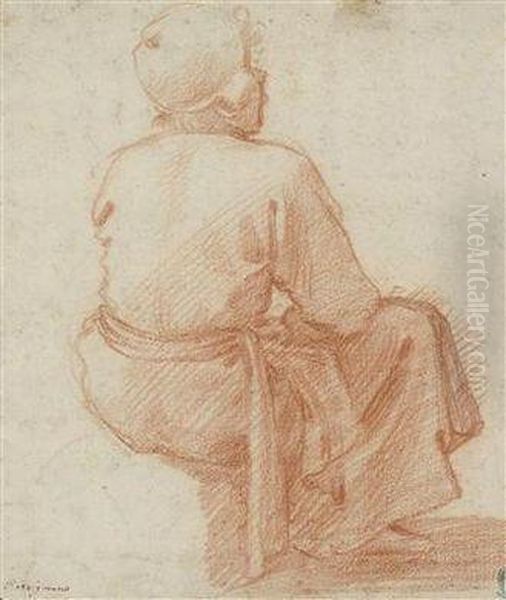 Studie Eines Sitzenden Mannes Oil Painting by Domenico Cresti (see Passignano)