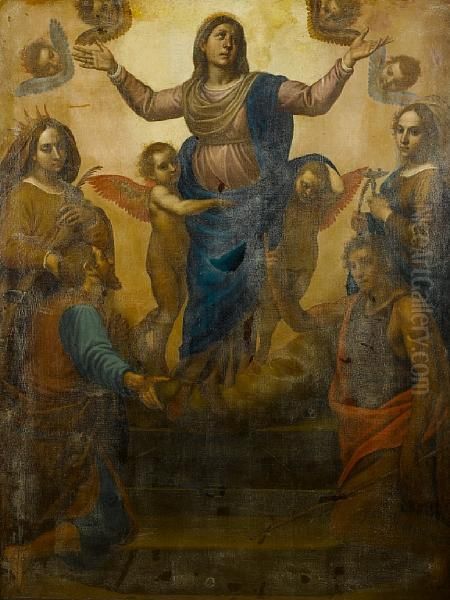The Virgin With Saints Lucy Oil Painting by Domenico Cresti (see Passignano)