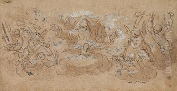 Gottvater Im Himmel Segnend Oil Painting by Domenico Cresti (see Passignano)