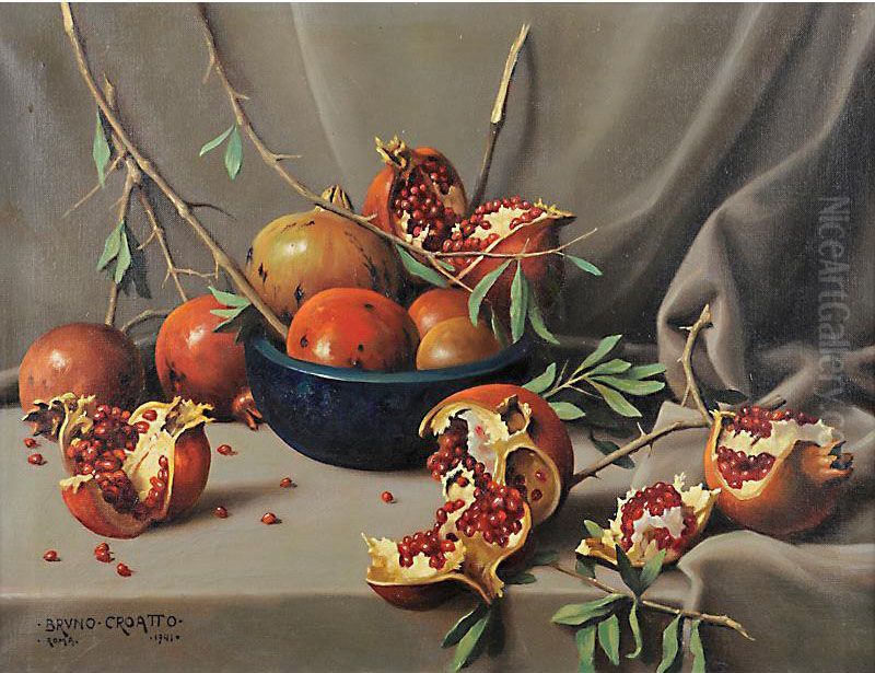 Natura Morta Con Melograni Oil Painting by Bruno Croatto