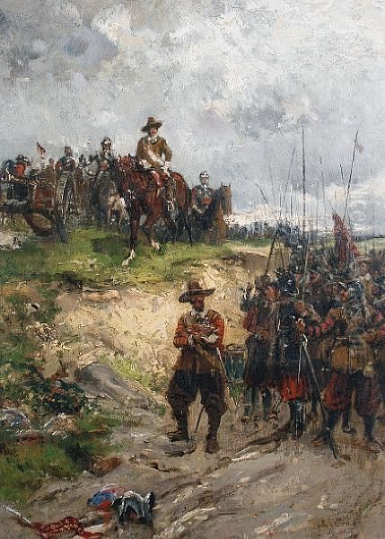 After The Battle Oil Painting by Ernest Crofts
