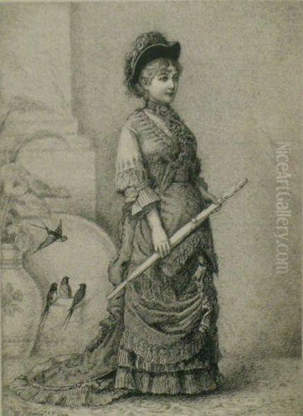 Portrait Of An Actress, New York Oil Painting by David Cronin