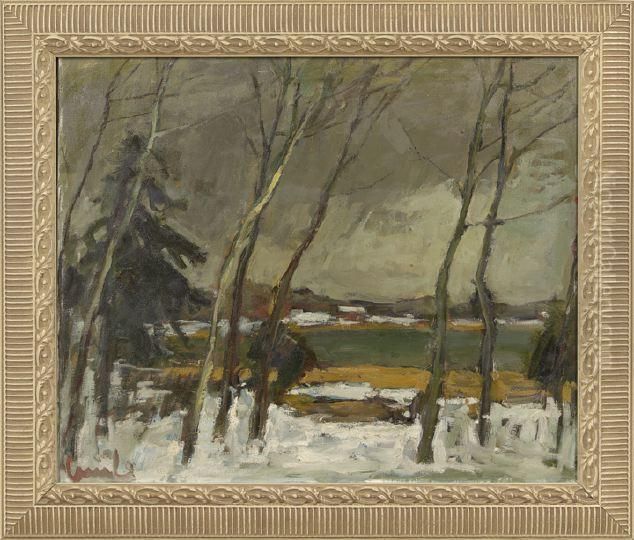 Winter Landscape Oil Painting by Edward Alfred Cucuel