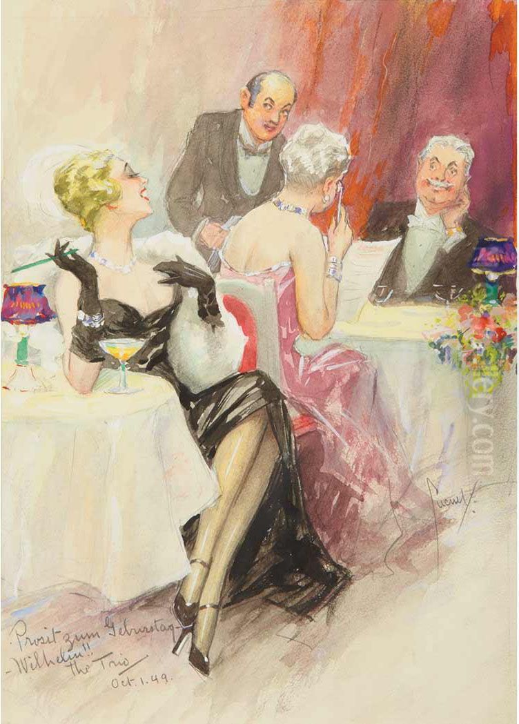 Hors D'oeuvre (chez Fouquet) Oil Painting by Edward Alfred Cucuel