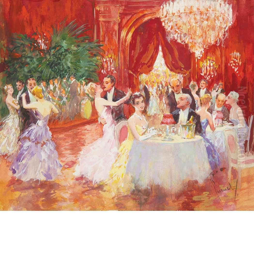 Joie De Vivre, Mediterranean, Nice Oil Painting by Edward Alfred Cucuel