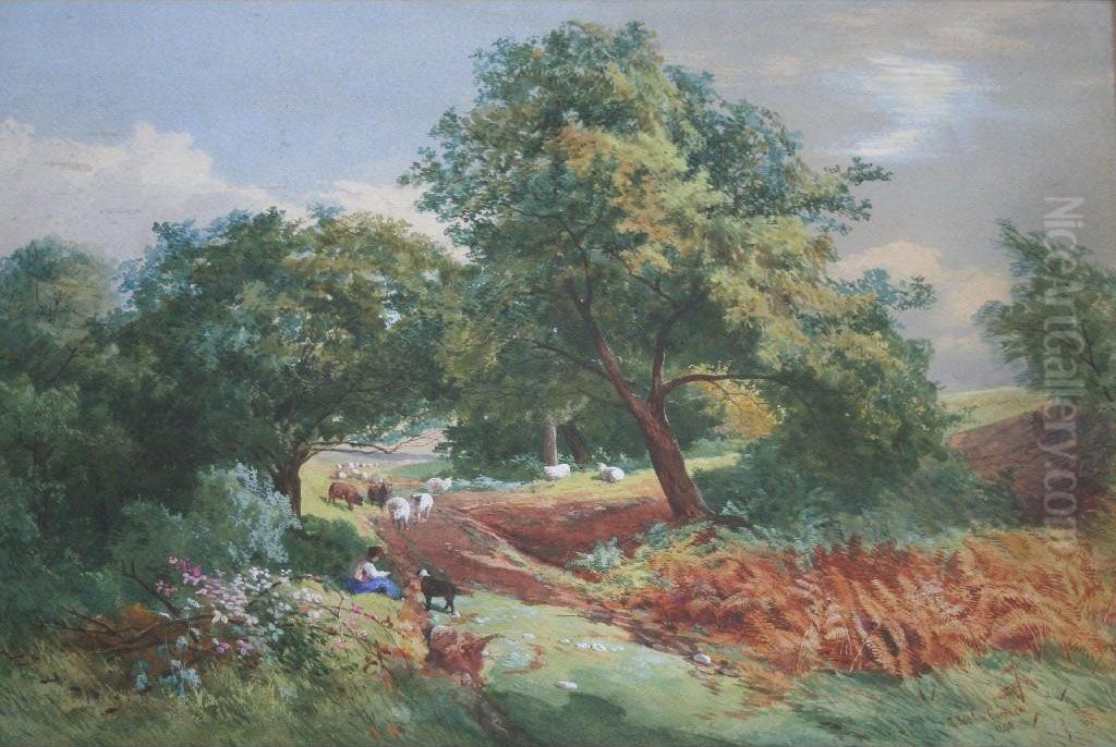 Winterbourne Down Oil Painting by James Jackson Curnock