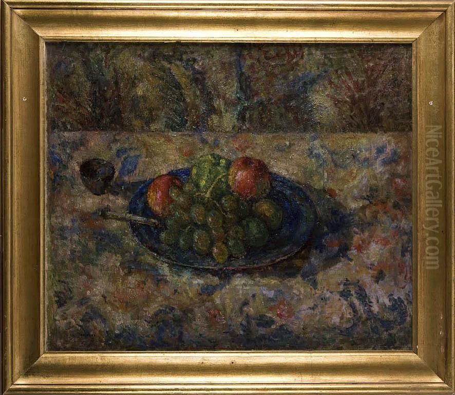 Martwa Natura Z Owocami Oil Painting by Tadeusz Cybulski