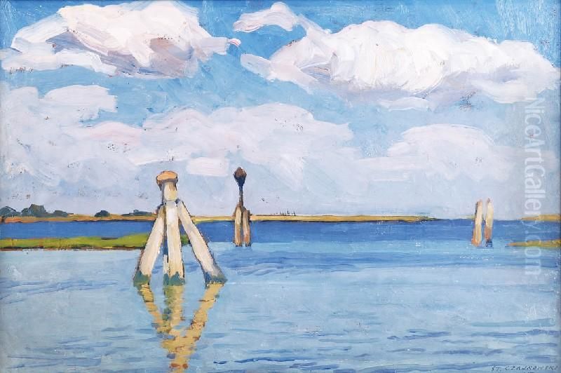 Port Rybacki (holandia) Oil Painting by Stanislaw Czajkowski