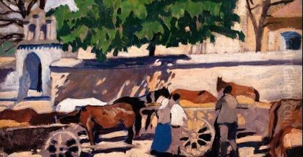 Przed Fara Iii - Targ W Kazimierzu Nad Wisla Oil Painting by Stanislaw Czajkowski