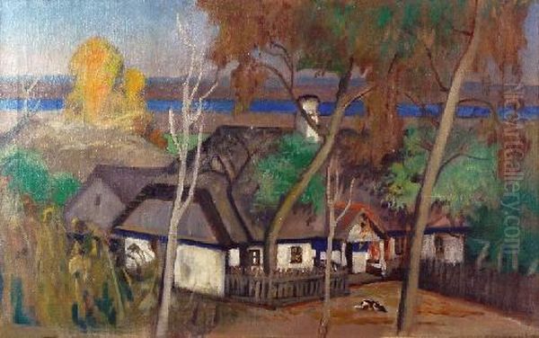 Widok Gory Kalwarii Nad Wisla Oil Painting by Stanislaw Czajkowski