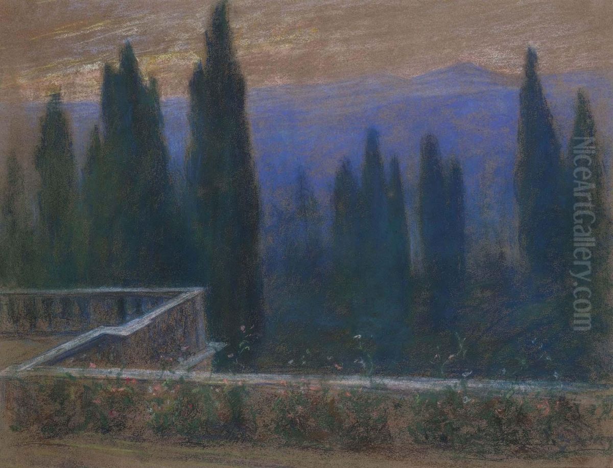 Dalla Terrazza Oil Painting by Pietro D' Achiardi