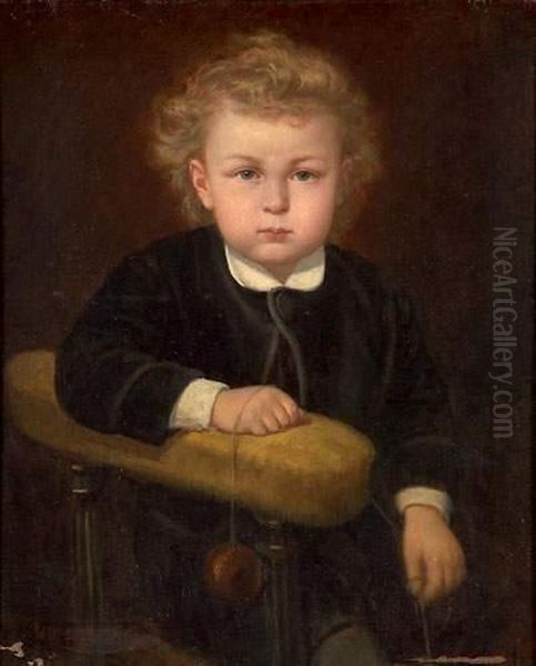 Jeune Garcon Au Yoyo Oil Painting by Yan D' Argent