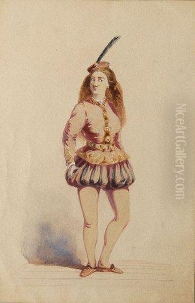 Jeune Fille Portant L'habit D'un Page De La Renaissance Oil Painting by Marie, Princesse D' Orleans