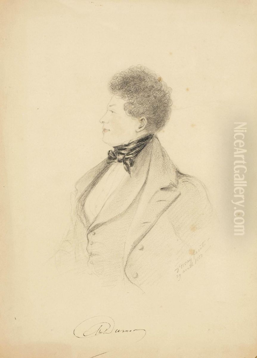 Portrait D'alexandre Dumas Oil Painting by Alfred d' Orsay