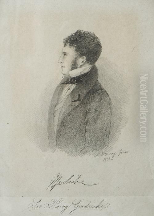 Portrait Of Sir Harry Goodricke Oil Painting by Alfred d' Orsay