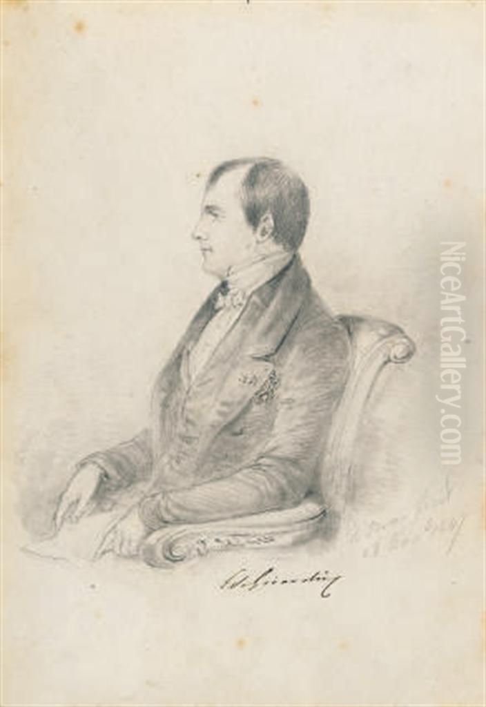Portrait Of The Comte De Girardin Oil Painting by Alfred d' Orsay