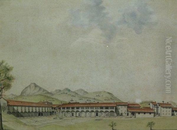 Barracks In India Oil Painting by Charles D'Oyly