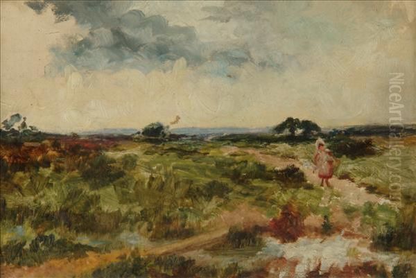 Passing Through A Moorland Landscape Oil Painting by John da Costa