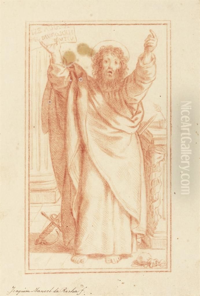 Saint Andrew Oil Painting by Joaquin Manuel Da Rocha