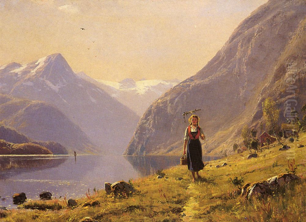 By The Fjord Oil Painting by Hans Dahl