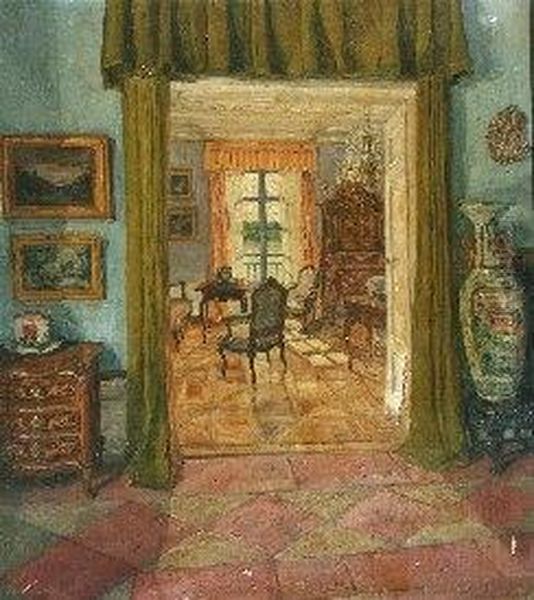 Inneres Schloss Eltz Oil Painting by Paul Dahlen