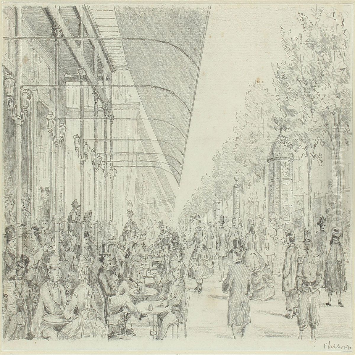 Street Life Oil Painting by Jens Vilhelm Dahlerup