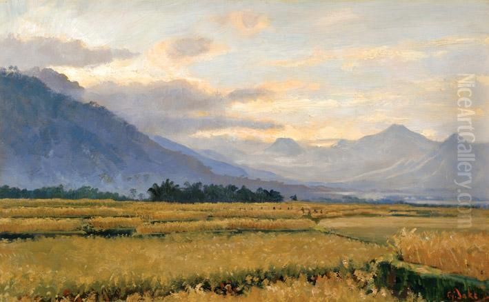 Mountain View Of Cibatu, Garut Oil Painting by Carel L. Ii Dake