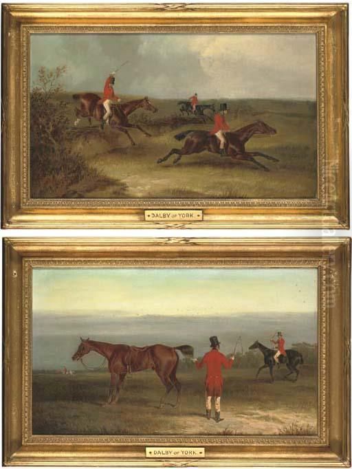 Taking The Fence; And The End Of His Day Oil Painting by John Dalby