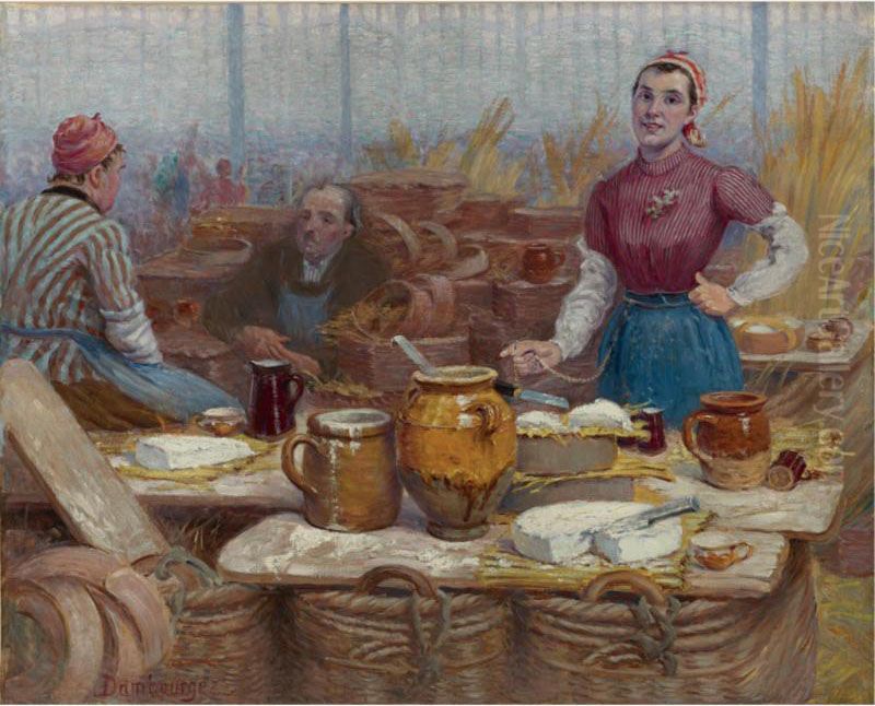 Jeune Cremiere (the Cream And Cheese Vendor) Oil Painting by Edouard Jean Dambourgez