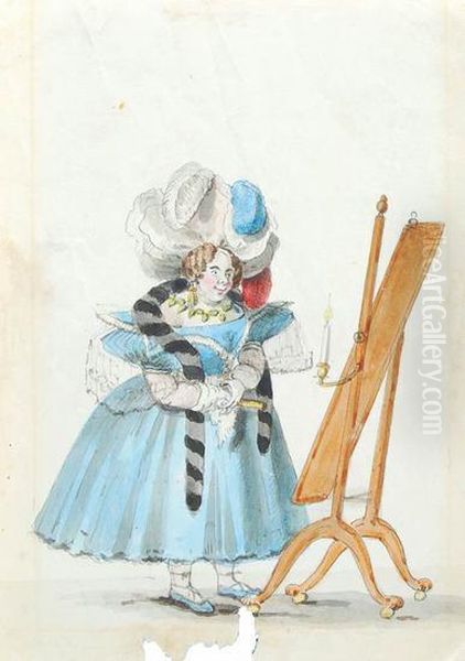 A Group Of 10original Portraits And Social Caricatures Oil Painting by George Dance