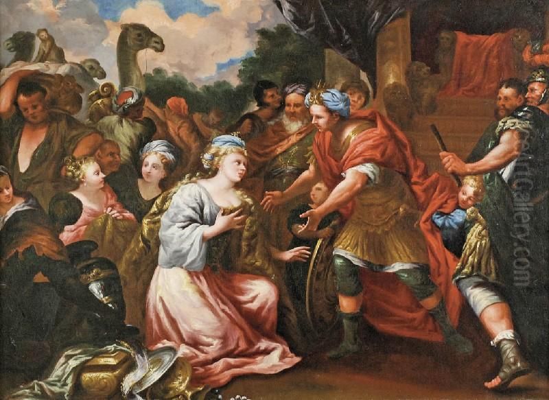 Salomon Przyjmujacy Krolowa Saby Oil Painting by Pietro Dandini