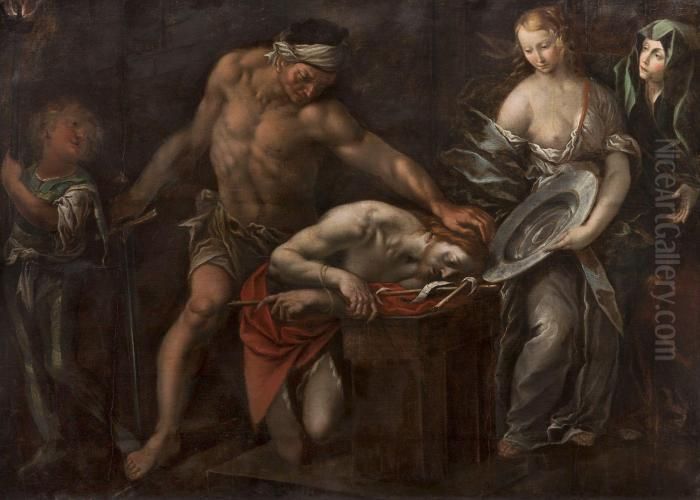 The Beheading Of Saint John The Baptist Oil Painting by Stefano Danedi