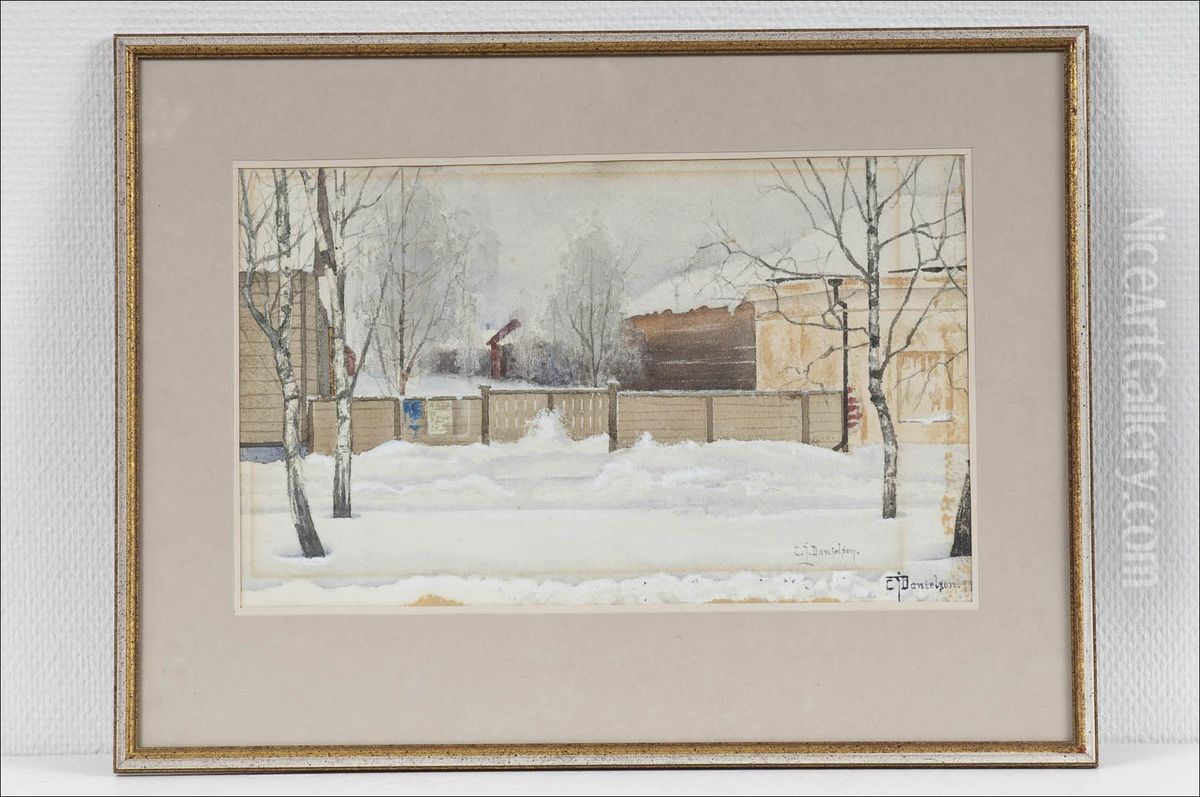 Talvipaiva - Vinterdag Oil Painting by Carl Johan Danielson