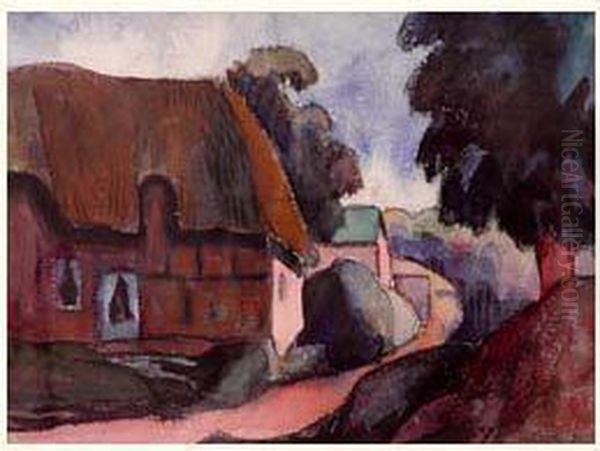 les Maisons Du Village Oil Painting by Henry Dannet