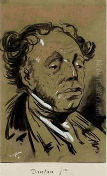 Dantan Jeune De Trois-quarts Oil Painting by Jean-Pierre Dantan