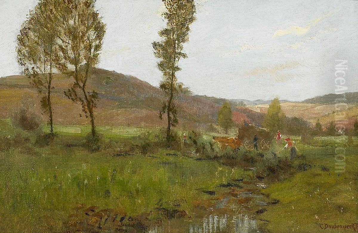 Rohn Bei Kleinsassen Oil Painting by Carl Friedrich Daubenspeck