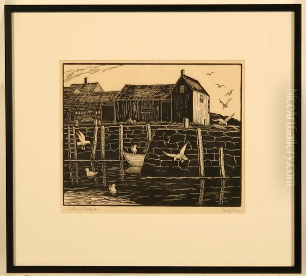 Gulls At Rockport Oil Painting by Georges Daumerie