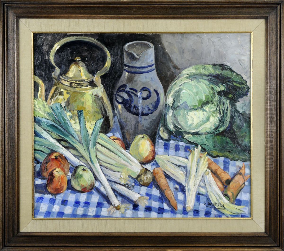 Nature Morte Aux Legumes Oil Painting by Georges Daumerie