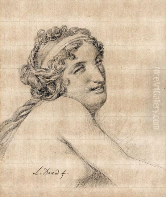 Etude De Femme En Buste De Trois-quarts Oil Painting by Jacques Louis David