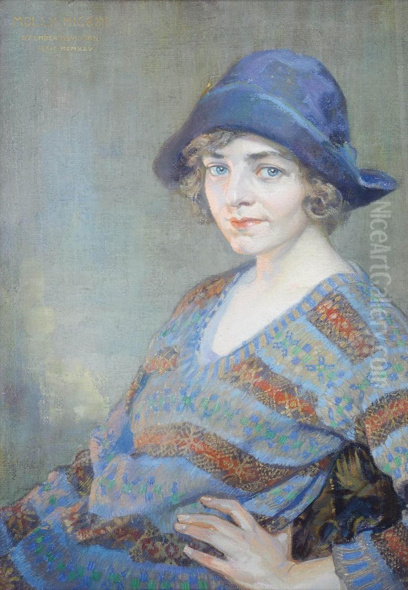 Portrait Of Molly Hickin Oil Painting by Daniel Pender Davidson