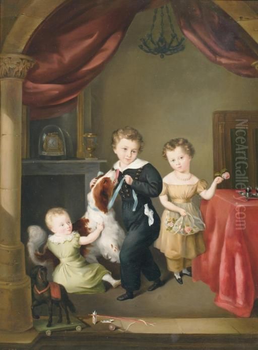 Playtime Oil Painting by Ezechiel Davidson