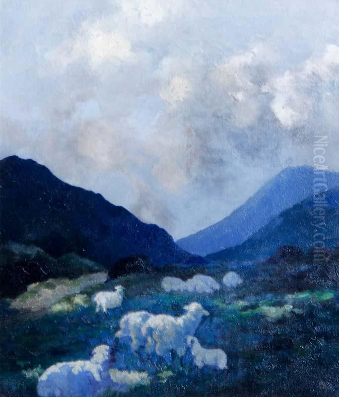 Bluebells, Connemara Oil Painting by Lilian Lucy Davidson
