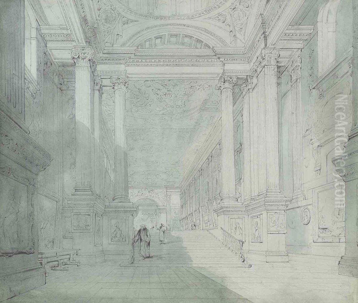 The Painted Hall, Greenwich Oil Painting by John Scarlett Davis