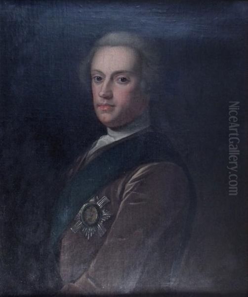 Portrait Thought To Be The Fourth Duke Of Hamilton Wearing The Order Of The Thistle Oil Painting by Jeremiah Davison