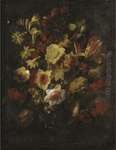 Floral Still Life Oil Painting by Juan De Arellano