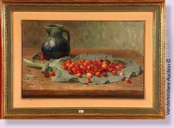 Nature Morte Aux Cerises Oil Painting by Jozef, Jef De Belder
