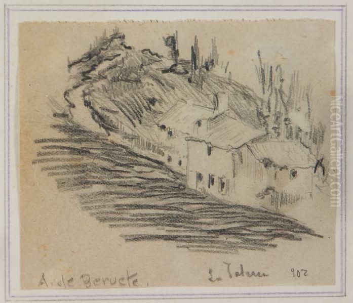 Pueblo Oil Painting by Aureliano de Beruete y Moret