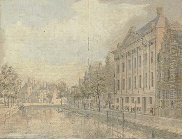View Of The Kloveniersburgwal Oil Painting by Jan De Beyer