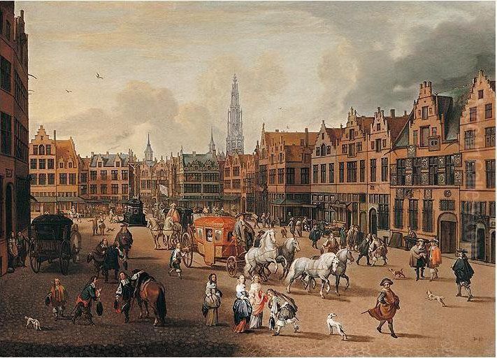 Signed Lower Right: D. Bie Oil Painting by Erasmus de Bie