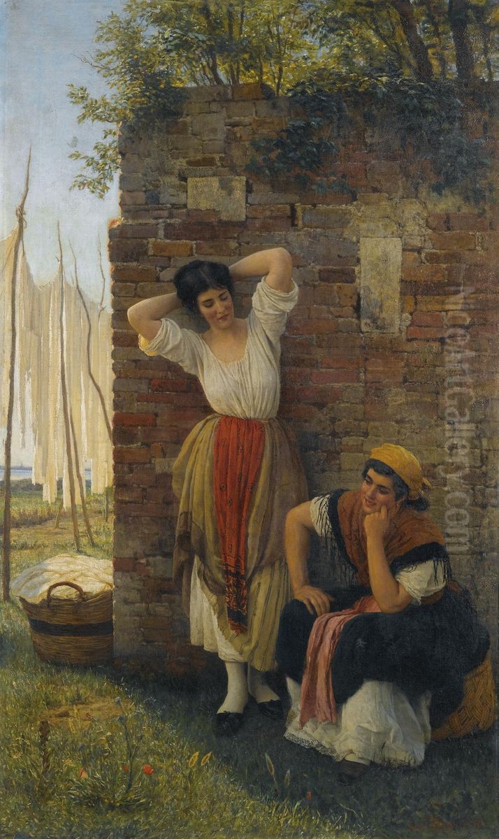 A Moment Of Rest Oil Painting by Eugene de Blaas